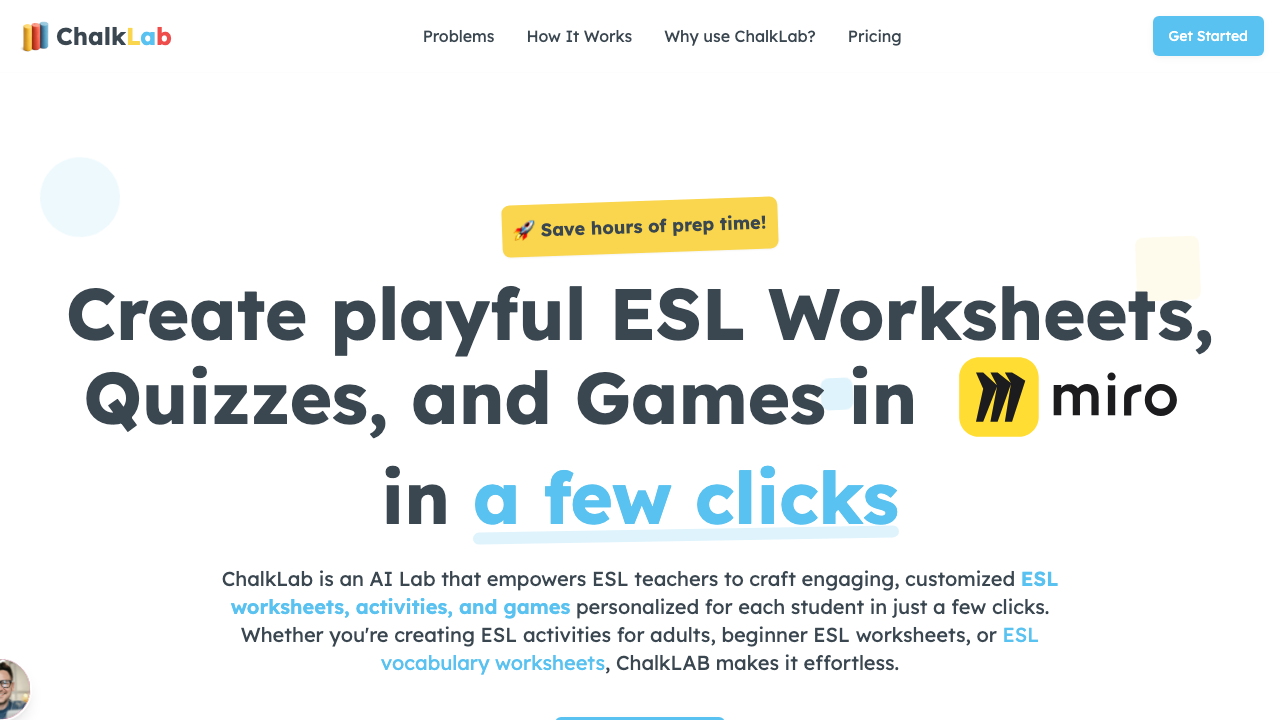 ChalkLab ESL activity generator interface