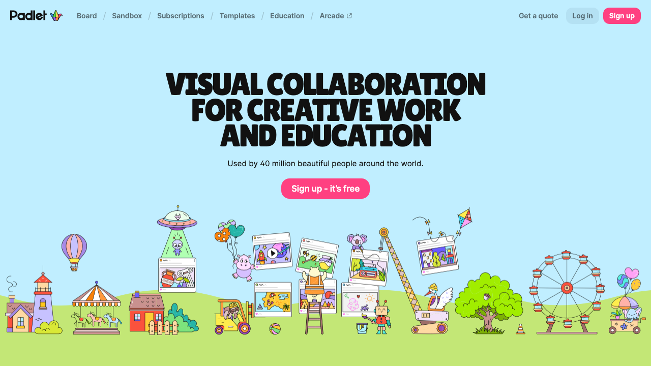Padlet board set up for ESL speaking activity